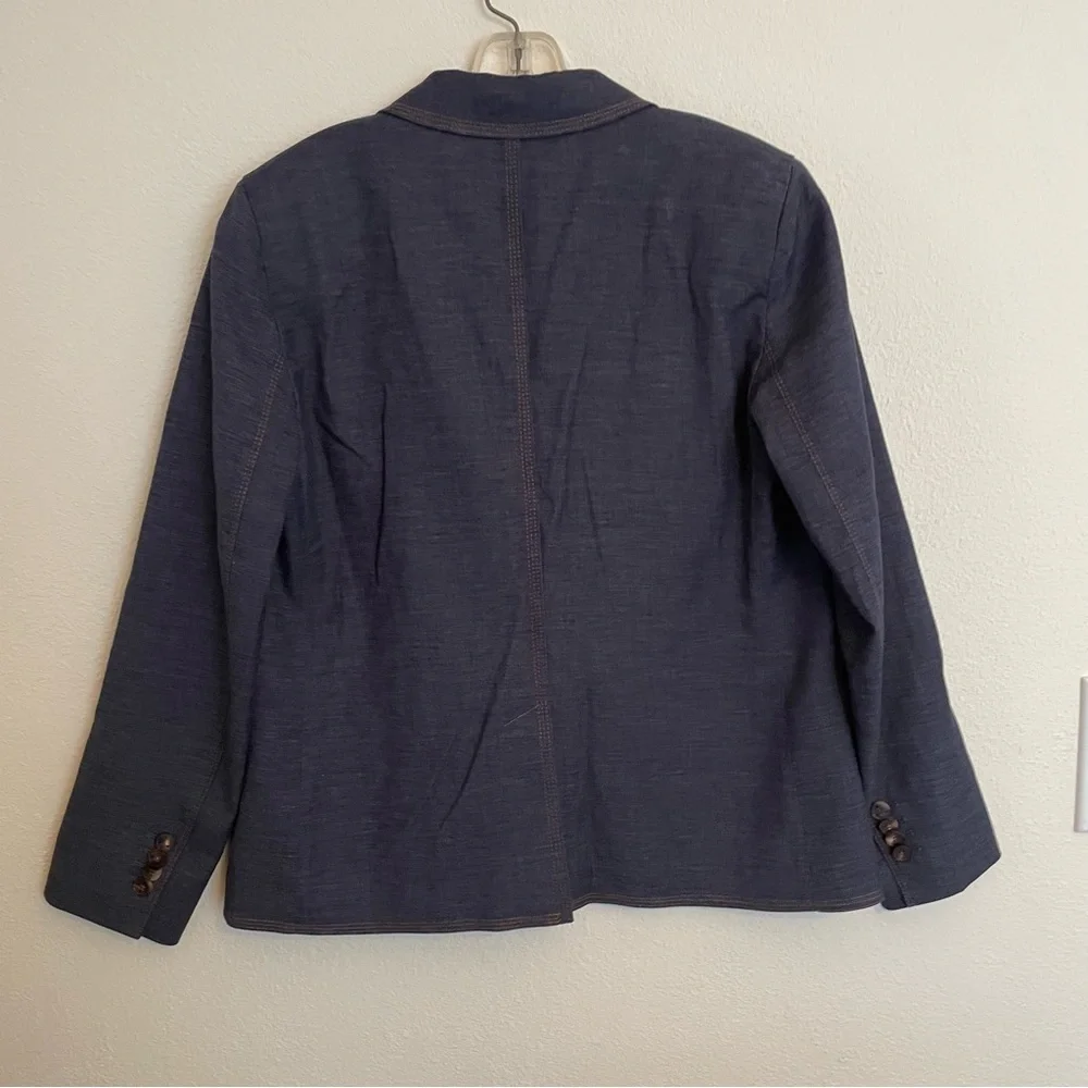 Layfayette 148 Women’s‎ Blazer Size 4 Cotton/Linen Blue